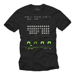 Camiseta-Gamer-Hombre-SPACE-INVADERS-Negro-S-0
